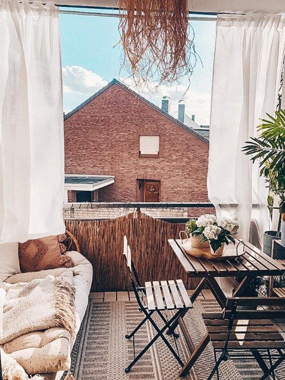 Terasse Balkon Garten Deko Dekoration Urlaubsfeeling Boho Hängematte