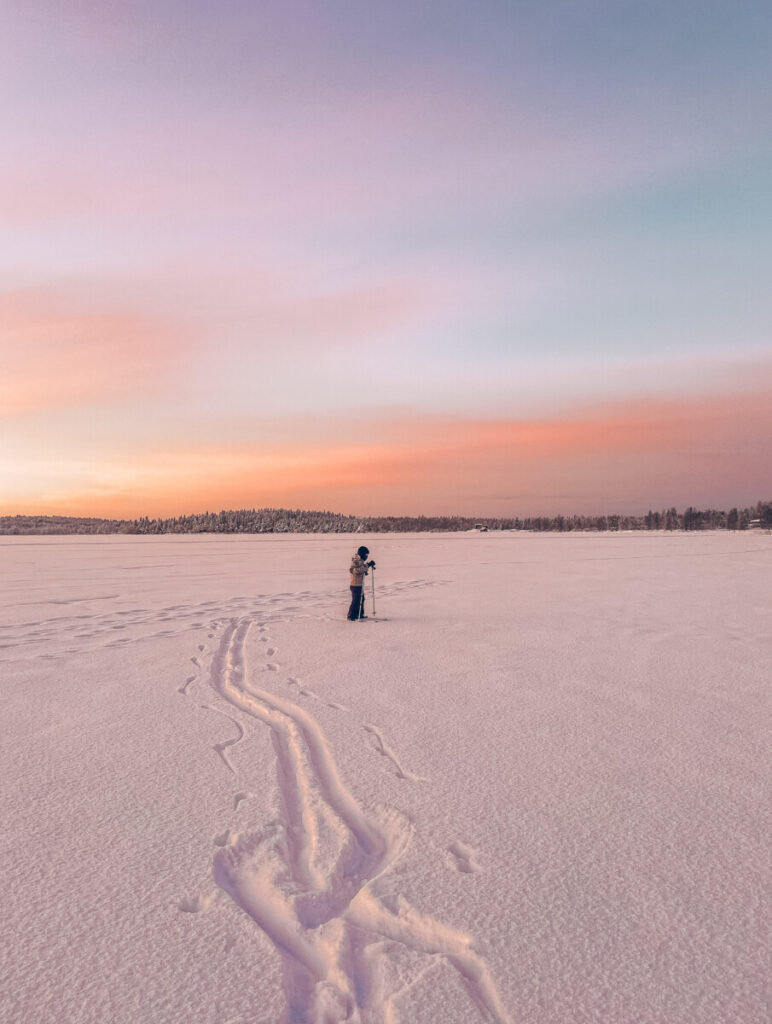 Finnland Wintersport Wilderness Skiing Snowboard